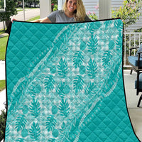 Hawaii Breadfruit Palaka Quilt Polu Opal Maile Lei LT9 Turquoise - Polynesian Pride