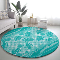 Hawaii Breadfruit Palaka Round Carpet Polu Opal Maile Lei LT9 - Polynesian Pride