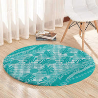 Hawaii Breadfruit Palaka Round Carpet Polu Opal Maile Lei LT9 - Polynesian Pride