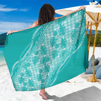 Hawaii Breadfruit Palaka Sarong Polu Opal Maile Lei LT9 One Size 44 x 66 inches Turquoise - Polynesian Pride
