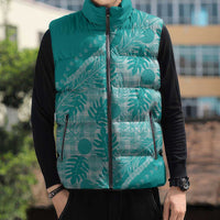 Hawaii Breadfruit Palaka Sleeveless Puffer Jacket Polu Opal Maile Lei LT9 - Polynesian Pride