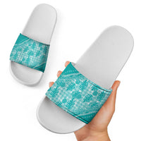 Hawaii Breadfruit Palaka Slide Sandals Polu Opal Maile Lei LT9 - Polynesian Pride
