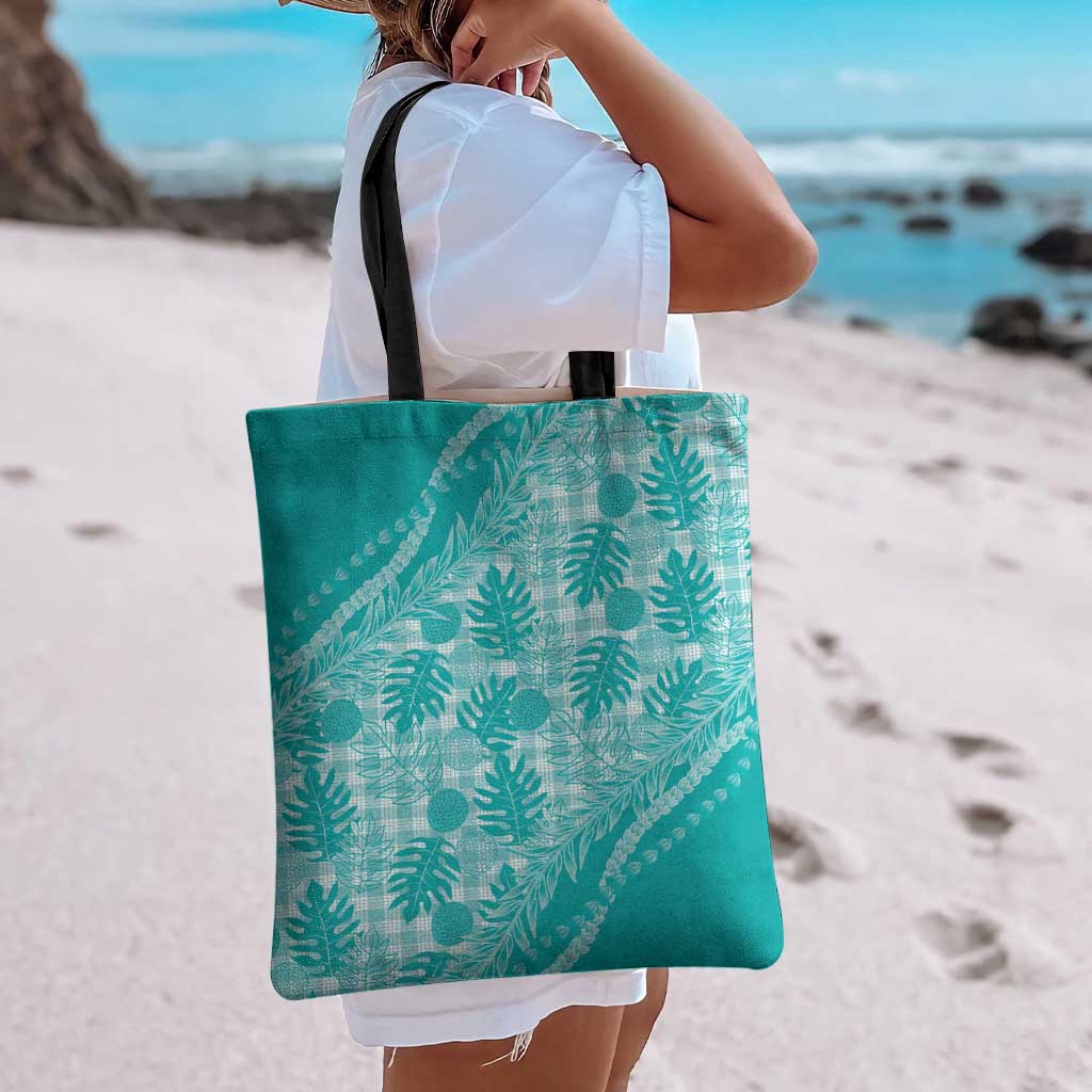 Hawaii Breadfruit Palaka Tote Bag Polu Opal Maile Lei LT9 - Polynesian Pride