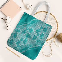 Hawaii Breadfruit Palaka Tote Bag Polu Opal Maile Lei LT9 White Strap One Size Turquoise - Polynesian Pride