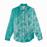 Hawaii Breadfruit Palaka Women Casual Shirt Polu Opal Maile Lei LT9 - Polynesian Pride