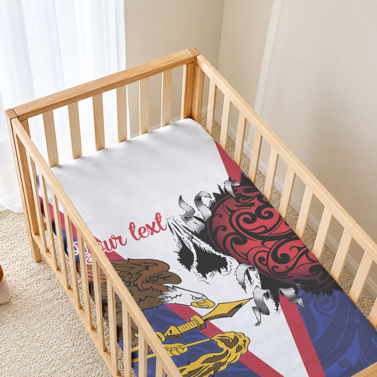 American Samoa Heart Tribal Personalized Baby Bed Cover Polynesian Patterns LT9 - Polynesian Pride