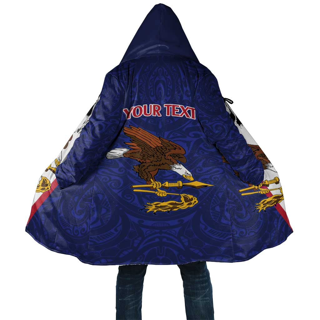 American Samoa Heart Tribal Personalized Cloak Polynesian Patterns LT9 Unisex Blue - Polynesian Pride