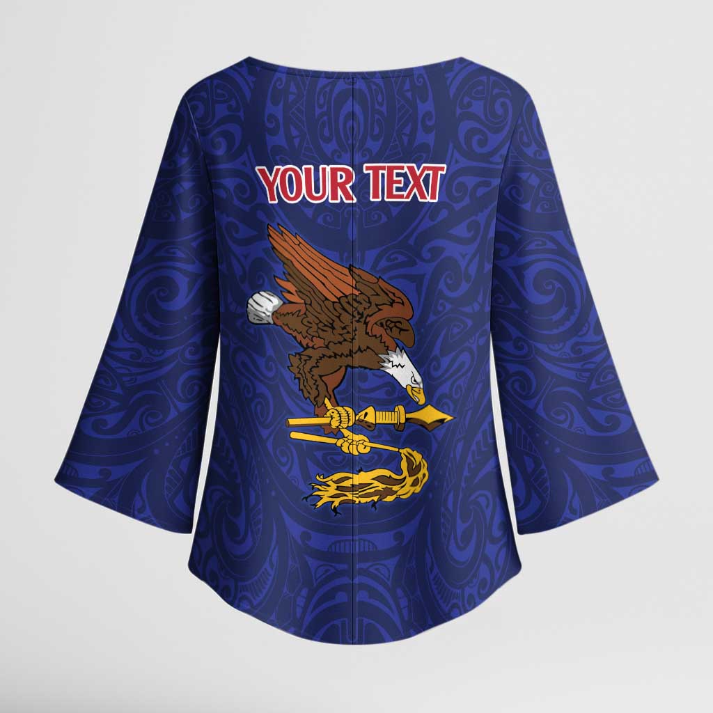 American Samoa Heart Tribal Personalized Kimono Sleeve Blouse Polynesian Patterns LT9 - Polynesian Pride