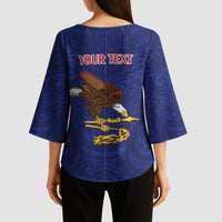 American Samoa Heart Tribal Personalized Kimono Sleeve Blouse Polynesian Patterns LT9 - Polynesian Pride