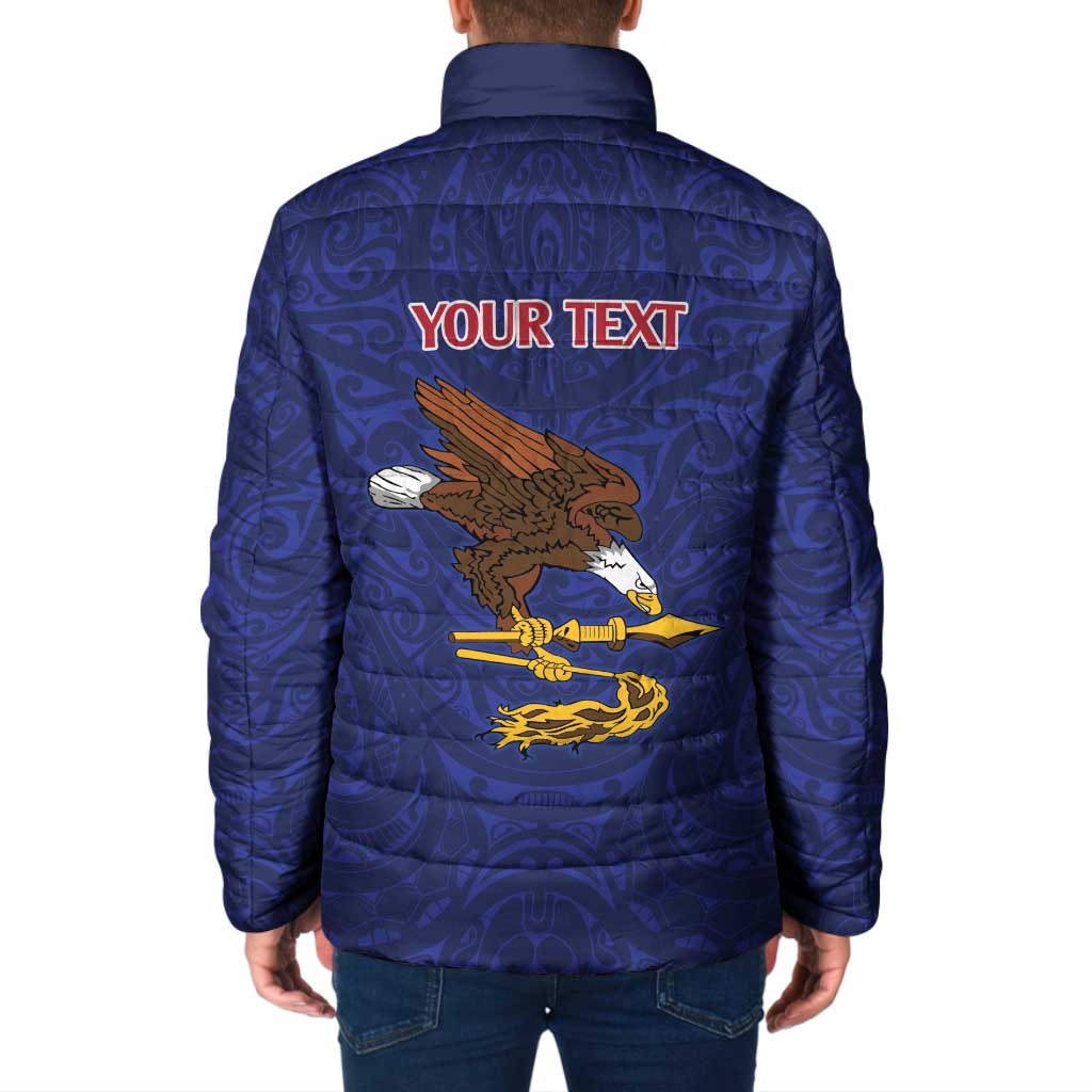 American Samoa Heart Tribal Personalized Padded Jacket Polynesian Patterns LT9 - Polynesian Pride