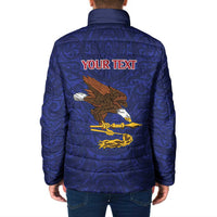 American Samoa Heart Tribal Personalized Padded Jacket Polynesian Patterns LT9 - Polynesian Pride