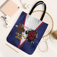 American Samoa Heart Tribal Personalized Tote Bag Polynesian Patterns LT9 Black Strap One Size Blue - Polynesian Pride