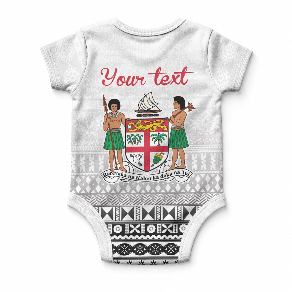 Fiji Heart Tribal Personalised Baby Onesie Polynesian Patterns LT9 - Polynesian Pride