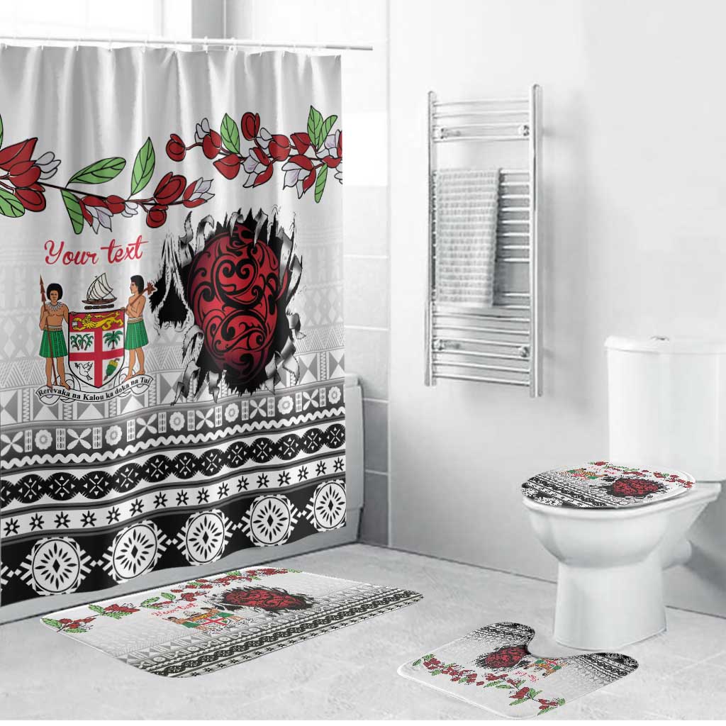 Fiji Heart Tribal Personalised Bathroom Set Polynesian Patterns LT9 Bathroom Set (4 pcs) White - Polynesian Pride