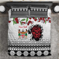 Fiji Heart Tribal Personalised Bedding Set Polynesian Patterns LT9 White - Polynesian Pride