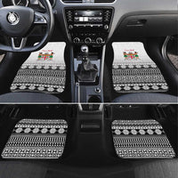Fiji Heart Tribal Personalised Car Mats Polynesian Patterns LT9 Set 4pcs White - Polynesian Pride