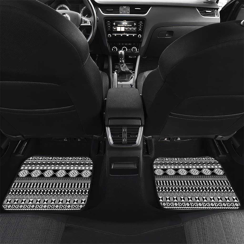 Fiji Heart Tribal Personalised Car Mats Polynesian Patterns LT9 Set 2pcs - Back White - Polynesian Pride