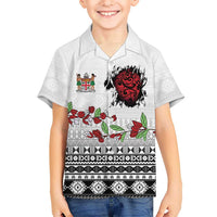 Fiji Heart Tribal Personalised Kid Hawaiian Shirt Polynesian Patterns LT9 Kid White - Polynesian Pride