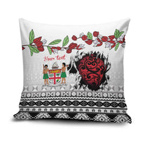 Fiji Heart Tribal Personalised Pillow Cover Polynesian Patterns LT9 White - Polynesian Pride