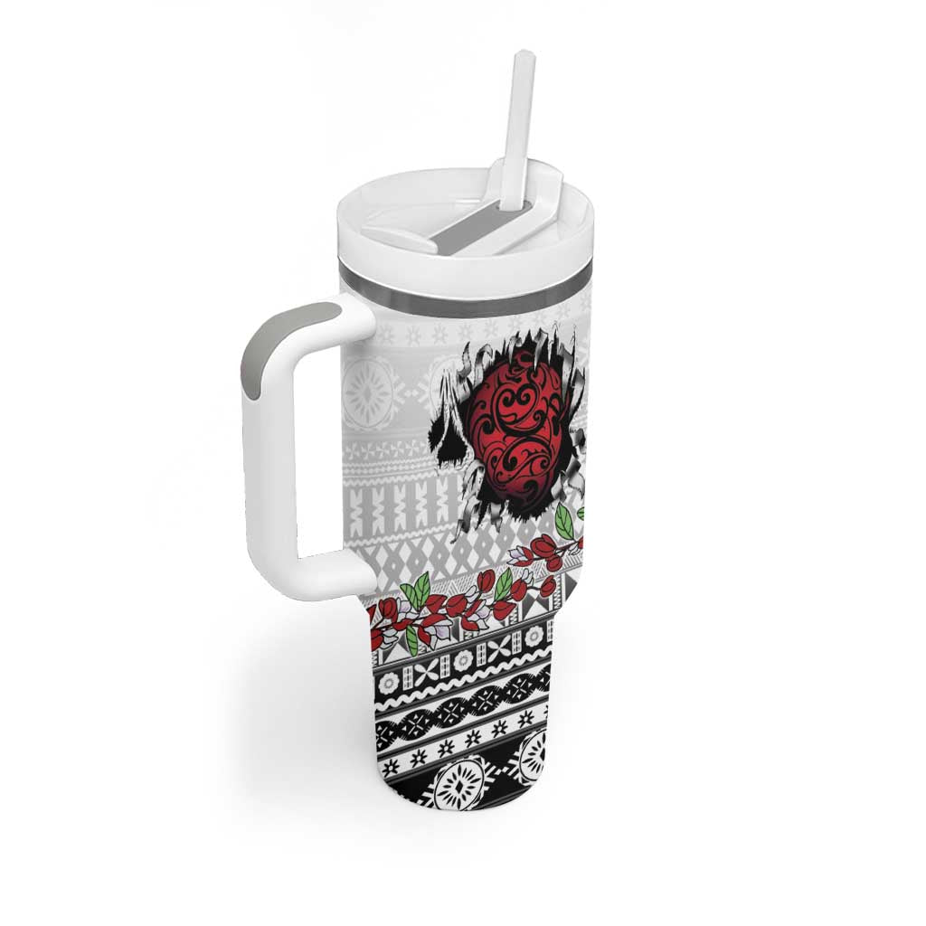 Fiji Heart Tribal Personalised Tumbler With Handle Polynesian Patterns LT9 - Polynesian Pride