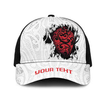 New Zealand Maori Heart Tribal Personalised Mesh Trucker Cap Polynesian Patterns LT9 One Size Black White - Polynesian Pride