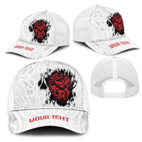 New Zealand Maori Heart Tribal Personalised Mesh Trucker Cap Polynesian Patterns LT9 - Polynesian Pride