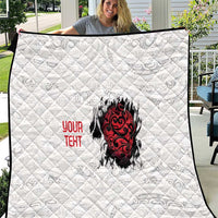 New Zealand Maori Heart Tribal Personalised Quilt Polynesian Patterns LT9 White - Polynesian Pride