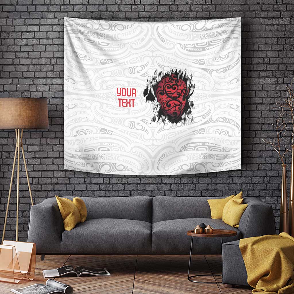 New Zealand Maori Heart Tribal Personalised Tapestry Polynesian Patterns LT9 White - Polynesian Pride