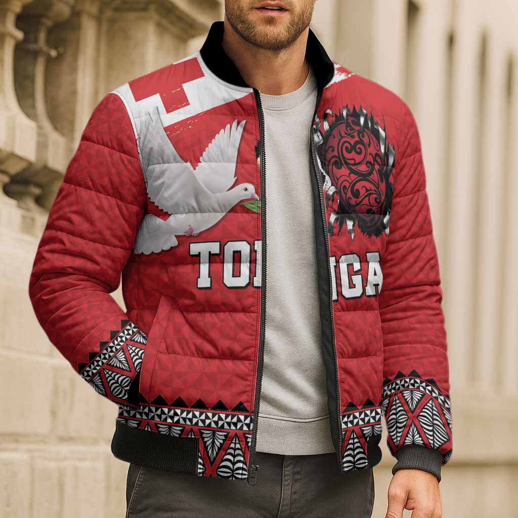 Tonga Heart Tribal Personalised Bomber Puffer Jacket Polynesian Patterns LT9 - Polynesian Pride
