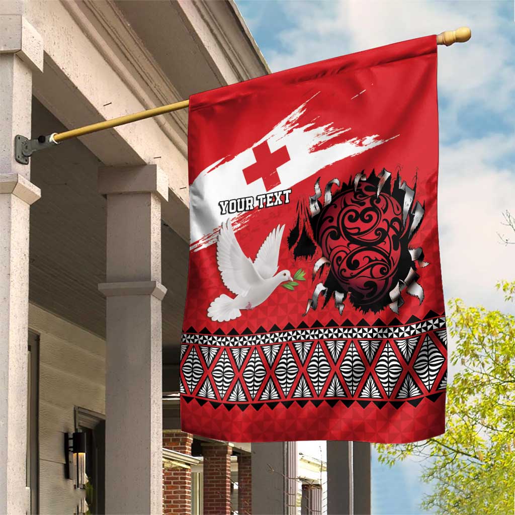 Tonga Heart Tribal Personalised Garden Flag Polynesian Patterns LT9 House Flag Red - Polynesian Pride