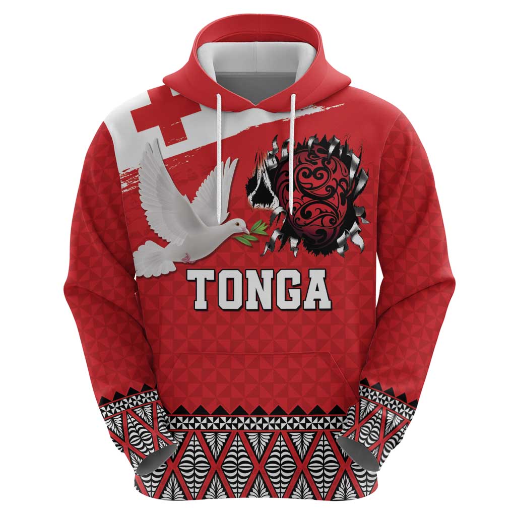 Tonga Heart Tribal Personalised Hoodie Polynesian Patterns LT9 - Polynesian Pride