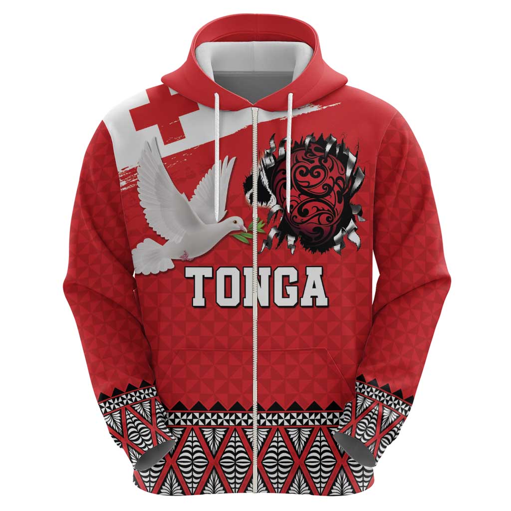 Tonga Heart Tribal Personalised Hoodie Polynesian Patterns LT9 - Polynesian Pride