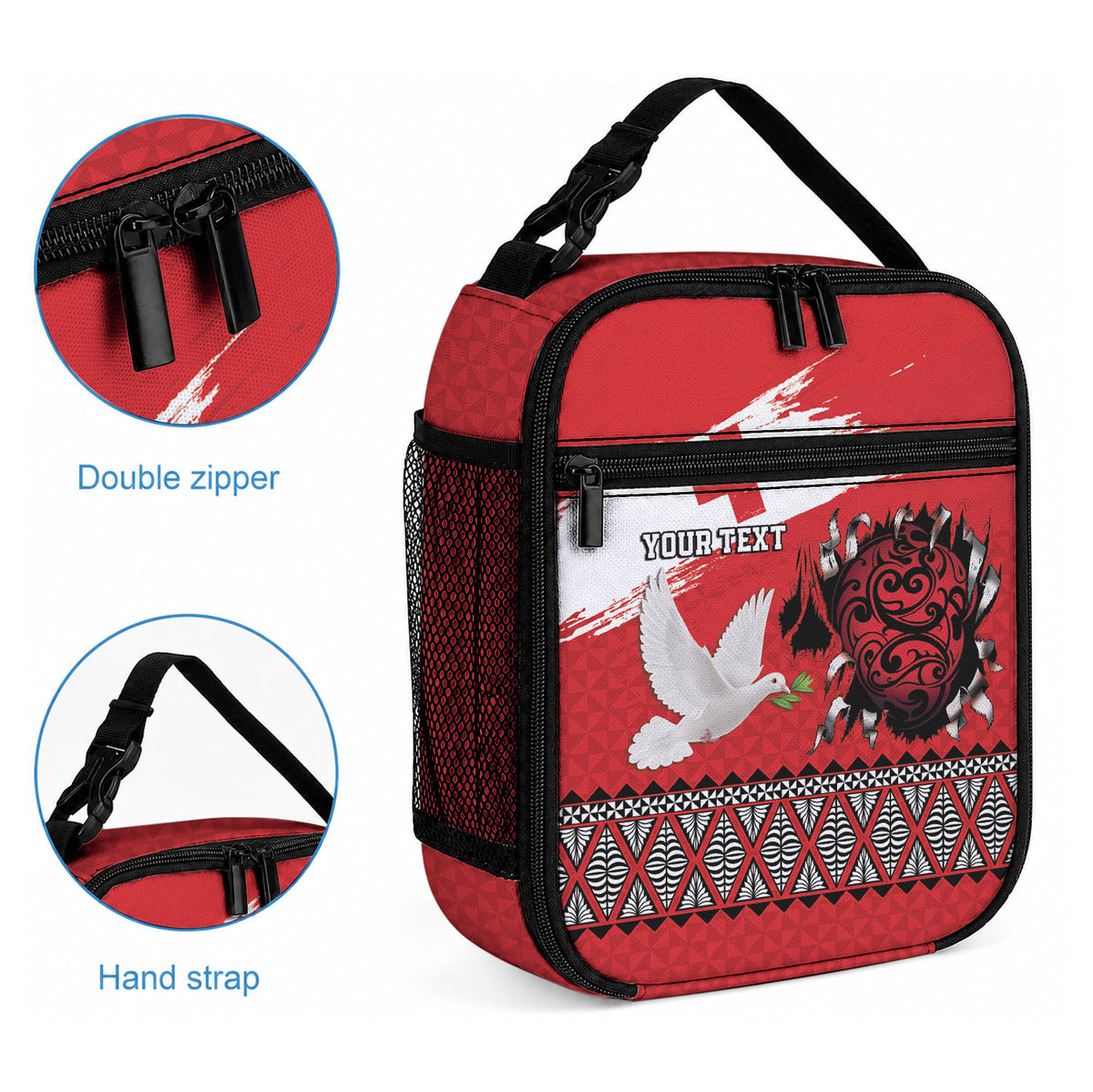 Tonga Heart Tribal Personalised Lunch Bag Polynesian Patterns LT9 - Polynesian Pride
