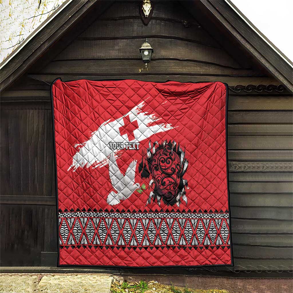 Tonga Heart Tribal Personalised Quilt Polynesian Patterns LT9 - Polynesian Pride