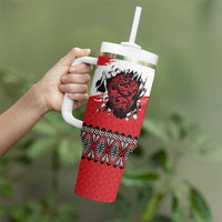 Tonga Heart Tribal Personalised Tumbler With Handle Polynesian Patterns LT9 - Polynesian Pride