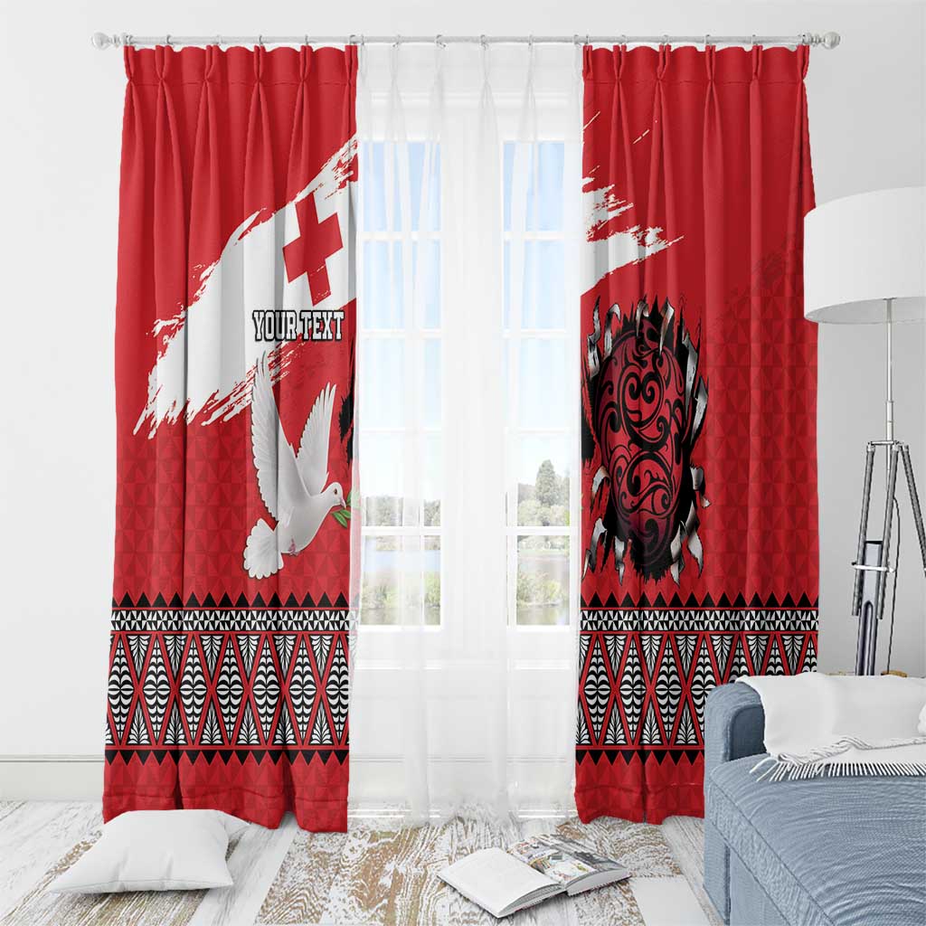 Tonga Heart Tribal Personalised Window Curtain Polynesian Patterns LT9 - Polynesian Pride