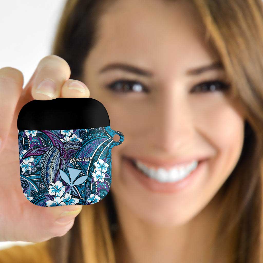 Personalised Hawaii Tribal Humpback Whale AirPods Case Polu Hibiscus Seamless Pattern LT9 - Polynesian Pride