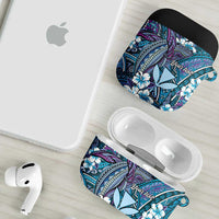 Personalised Hawaii Tribal Humpback Whale AirPods Case Polu Hibiscus Seamless Pattern LT9 - Polynesian Pride