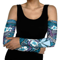 Personalised Hawaii Tribal Humpback Whale Arm Sleeves Polu Hibiscus Seamless Pattern LT9 - Polynesian Pride