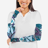 Personalised Hawaii Tribal Humpback Whale Arm Sleeves Polu Hibiscus Seamless Pattern LT9 - Polynesian Pride