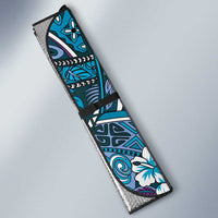 Personalised Hawaii Tribal Humpback Whale Auto Sun Shade Polu Hibiscus Seamless Pattern LT9 - Polynesian Pride