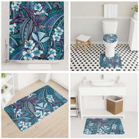 Personalised Hawaii Tribal Humpback Whale Bathroom Set Polu Hibiscus Seamless Pattern LT9 - Polynesian Pride