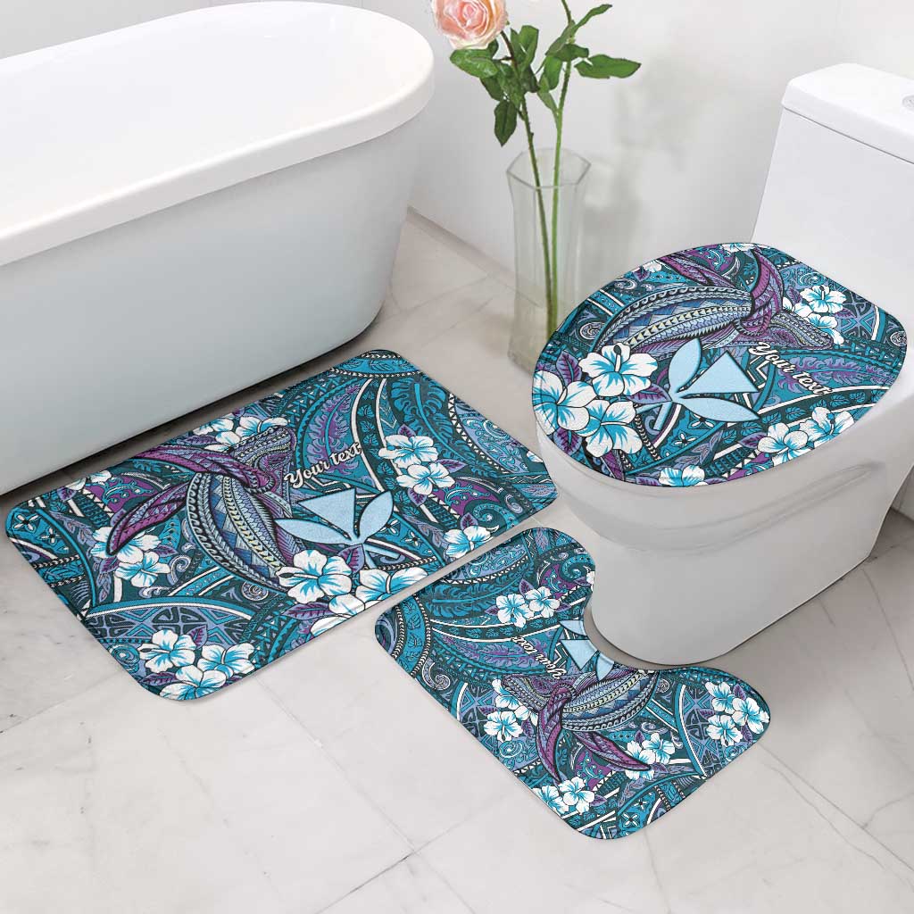 Personalised Hawaii Tribal Humpback Whale Bathroom Set Polu Hibiscus Seamless Pattern LT9 - Polynesian Pride