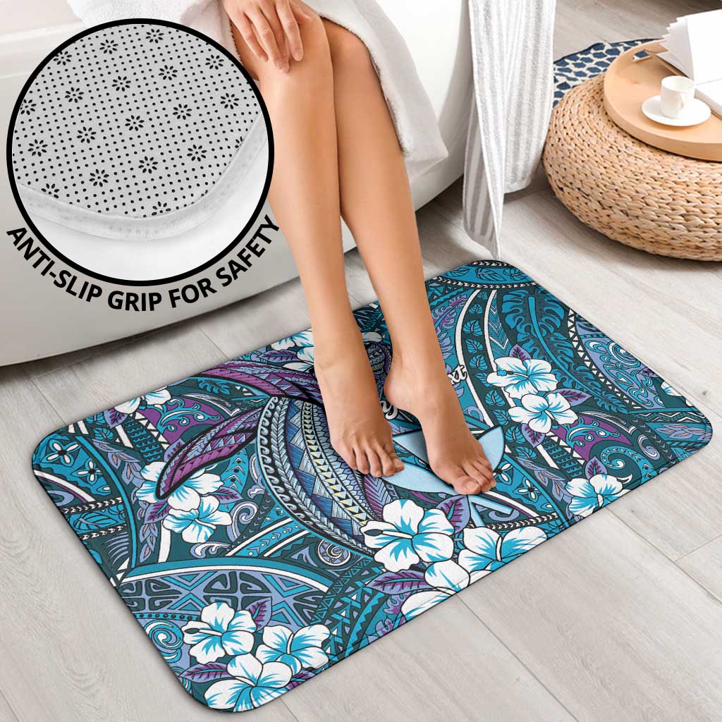 Personalised Hawaii Tribal Humpback Whale Bathroom Set Polu Hibiscus Seamless Pattern LT9 - Polynesian Pride