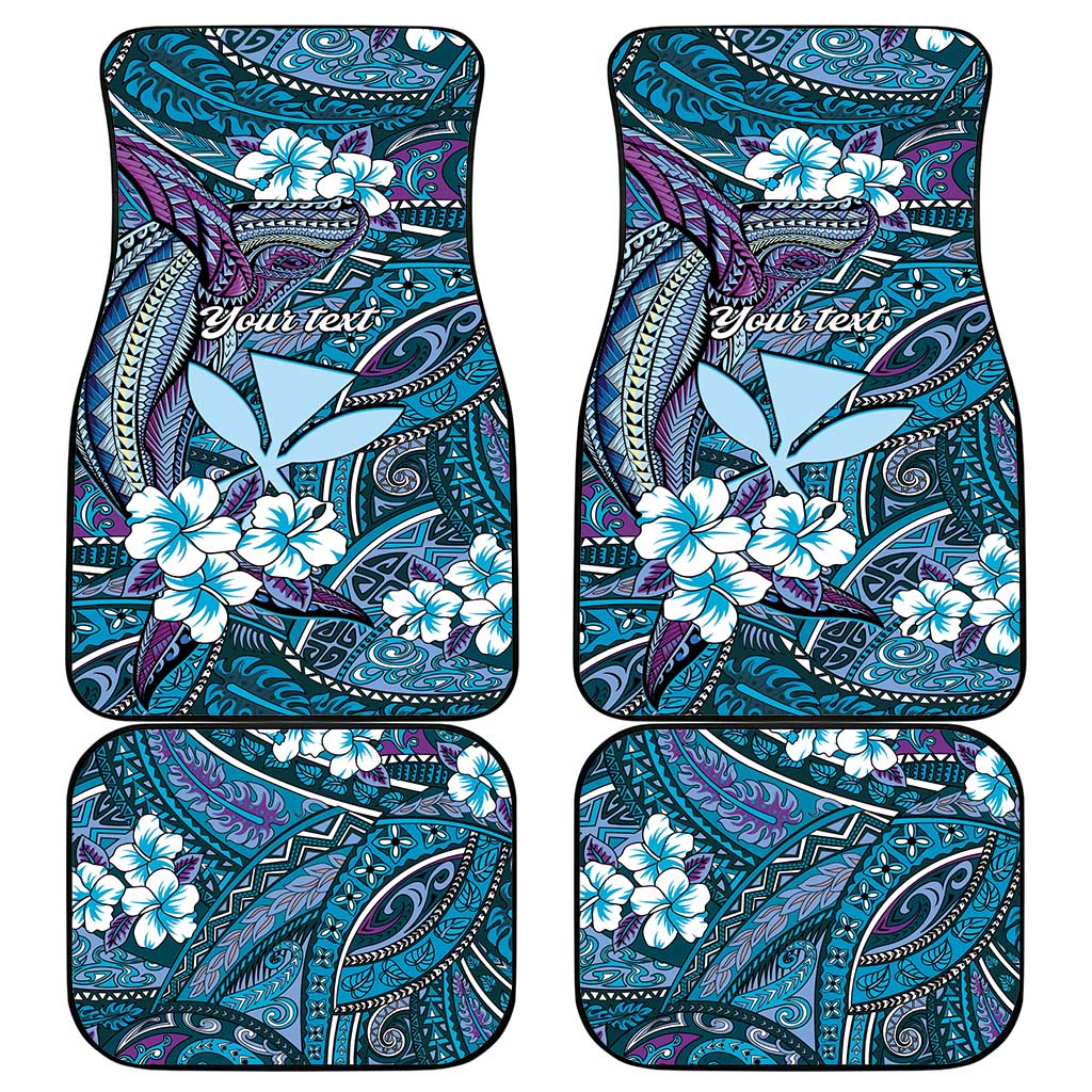 Personalised Hawaii Tribal Humpback Whale Car Mats Polu Hibiscus Seamless Pattern LT9 - Polynesian Pride