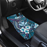 Personalised Hawaii Tribal Humpback Whale Car Mats Polu Hibiscus Seamless Pattern LT9 - Polynesian Pride
