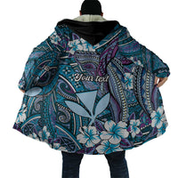 Personalised Hawaii Tribal Humpback Whale Cloak Polu Hibiscus Seamless Pattern LT9 - Polynesian Pride