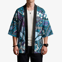 Personalised Hawaii Tribal Humpback Whale Kimono Polu Hibiscus Seamless Pattern LT9 - Polynesian Pride