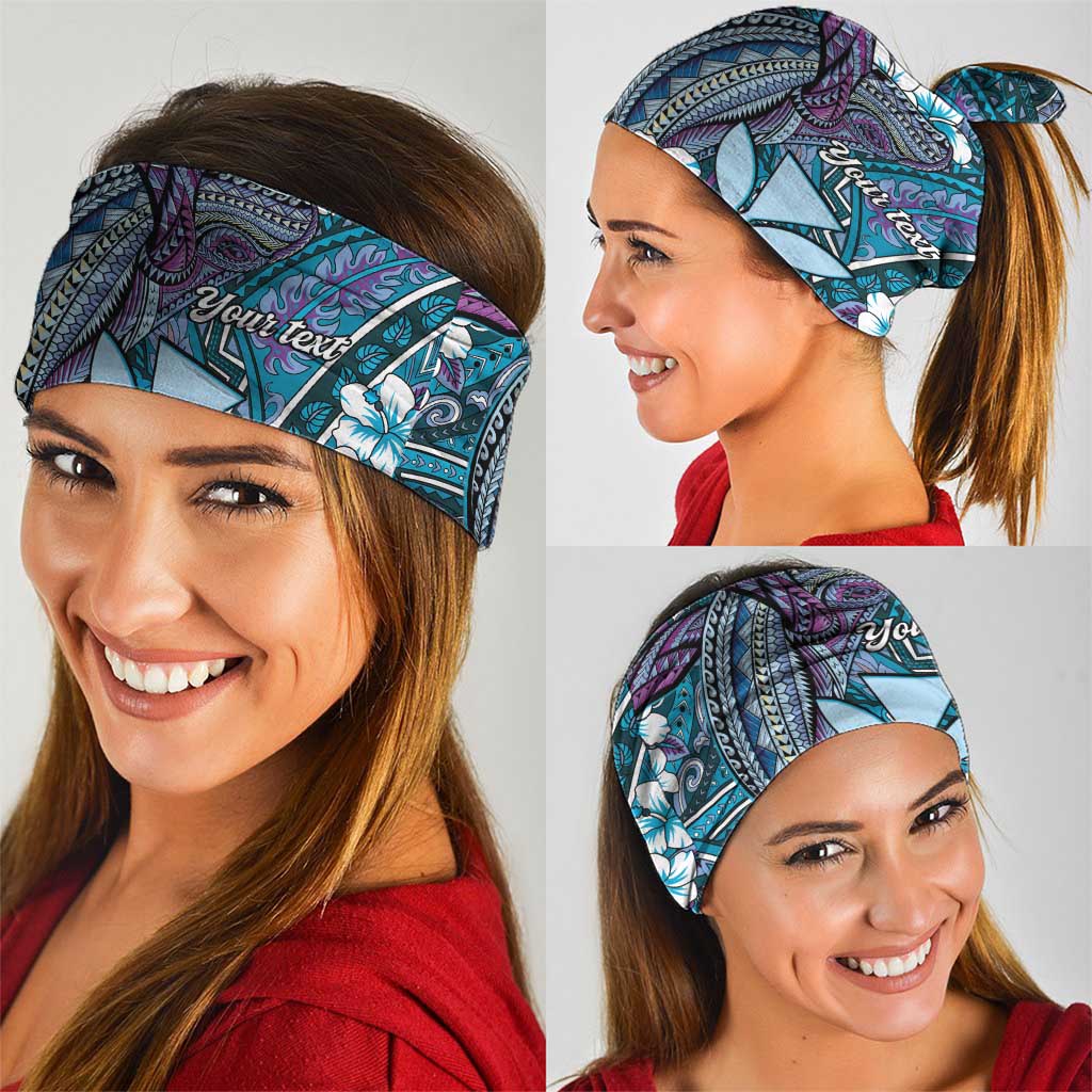 Personalised Hawaii Tribal Humpback Whale Neck Gaiter Polu Hibiscus Seamless Pattern LT9 - Polynesian Pride