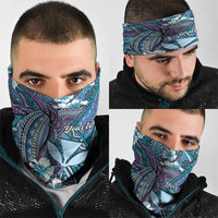 Personalised Hawaii Tribal Humpback Whale Neck Gaiter Polu Hibiscus Seamless Pattern LT9 - Polynesian Pride